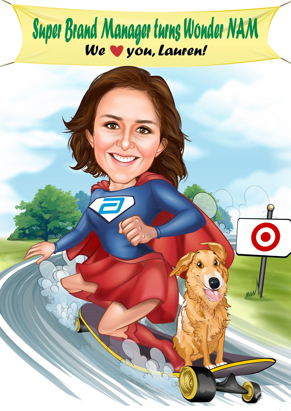 Jubilæum & Afsked tema9 (1 person) - karikaturtegning efter dine fotos - Just Karikatur