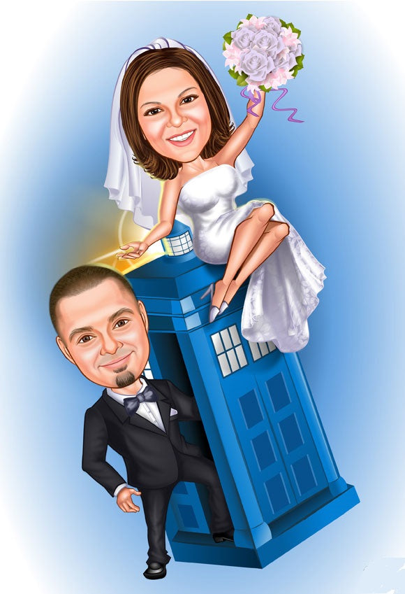 Par tema21 (2 personer) - karikaturtegning efter dine fotos - Just Karikatur