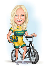 Sports tema9 (1 person) - karikaturtegning efter dine fotos - Just Karikatur