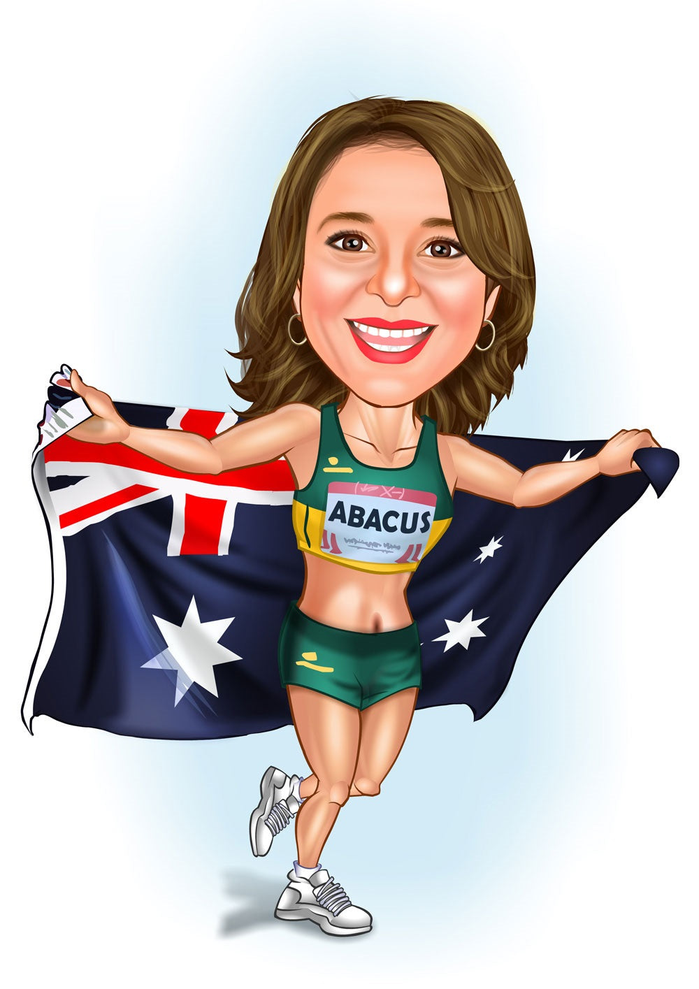 Sports tema10 (1 person) - karikaturtegning efter dine fotos - Just Karikatur