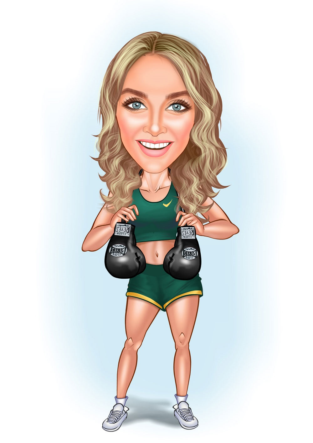 Sports tema1 (1 person) - karikaturtegning efter dine fotos - Just Karikatur