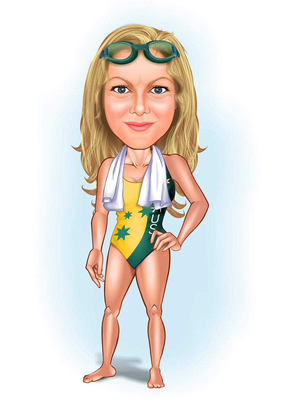 Sports tema2 (1 person) - karikaturtegning efter dine fotos - Just Karikatur