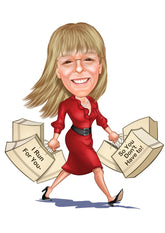 Til hende tema25 (1 person) - karikaturtegning efter dine fotos - Just Karikatur