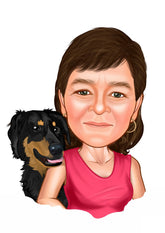 Til hende tema23 (1 person) - karikaturtegning efter dine fotos - Just Karikatur