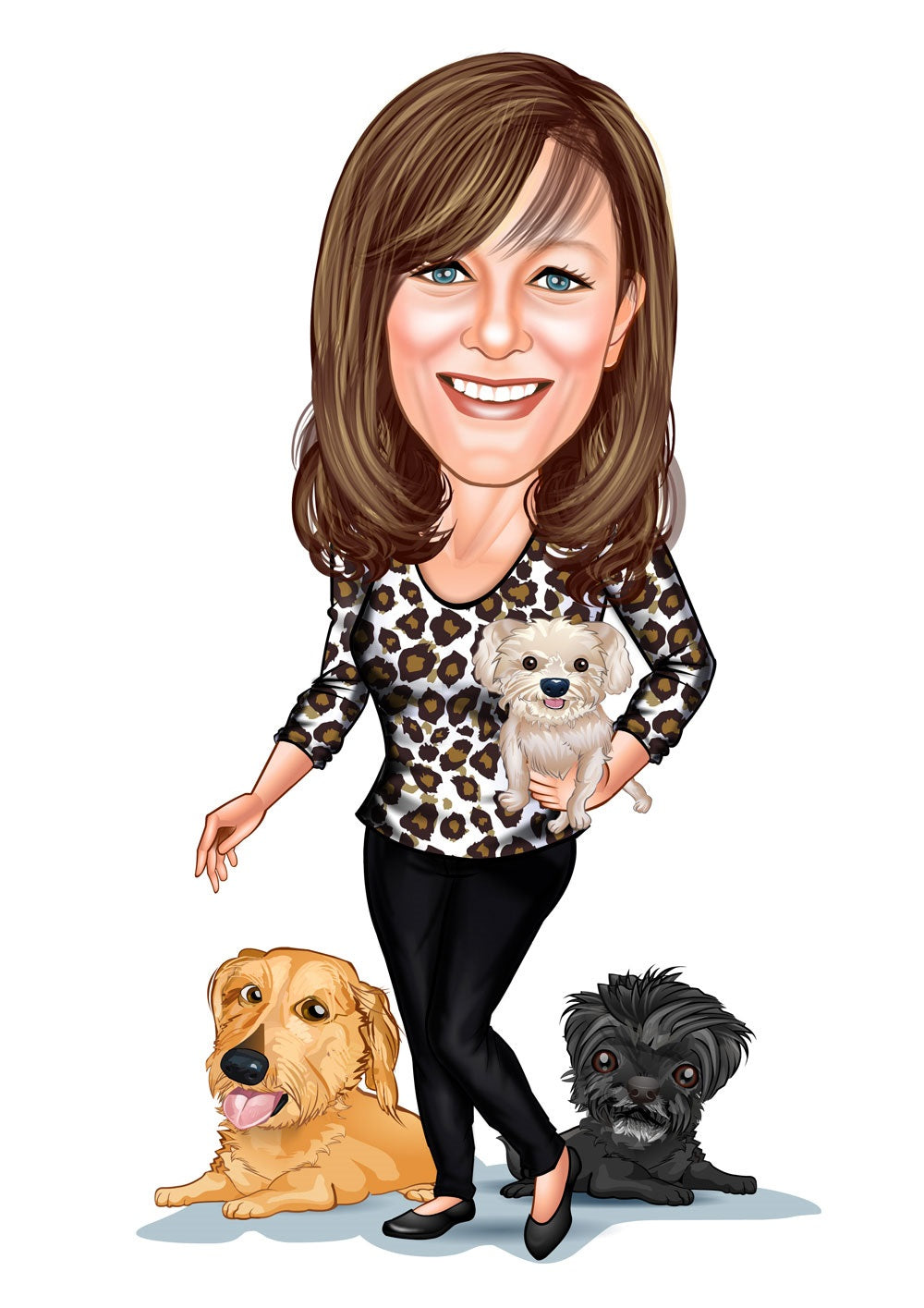 Til hende tema22 (1 person) - karikaturtegning efter dine fotos - Just Karikatur