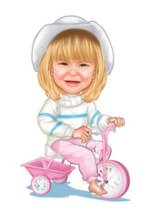 Børn tema11 (1 person) - karikaturtegning efter dine fotos - Just Karikatur