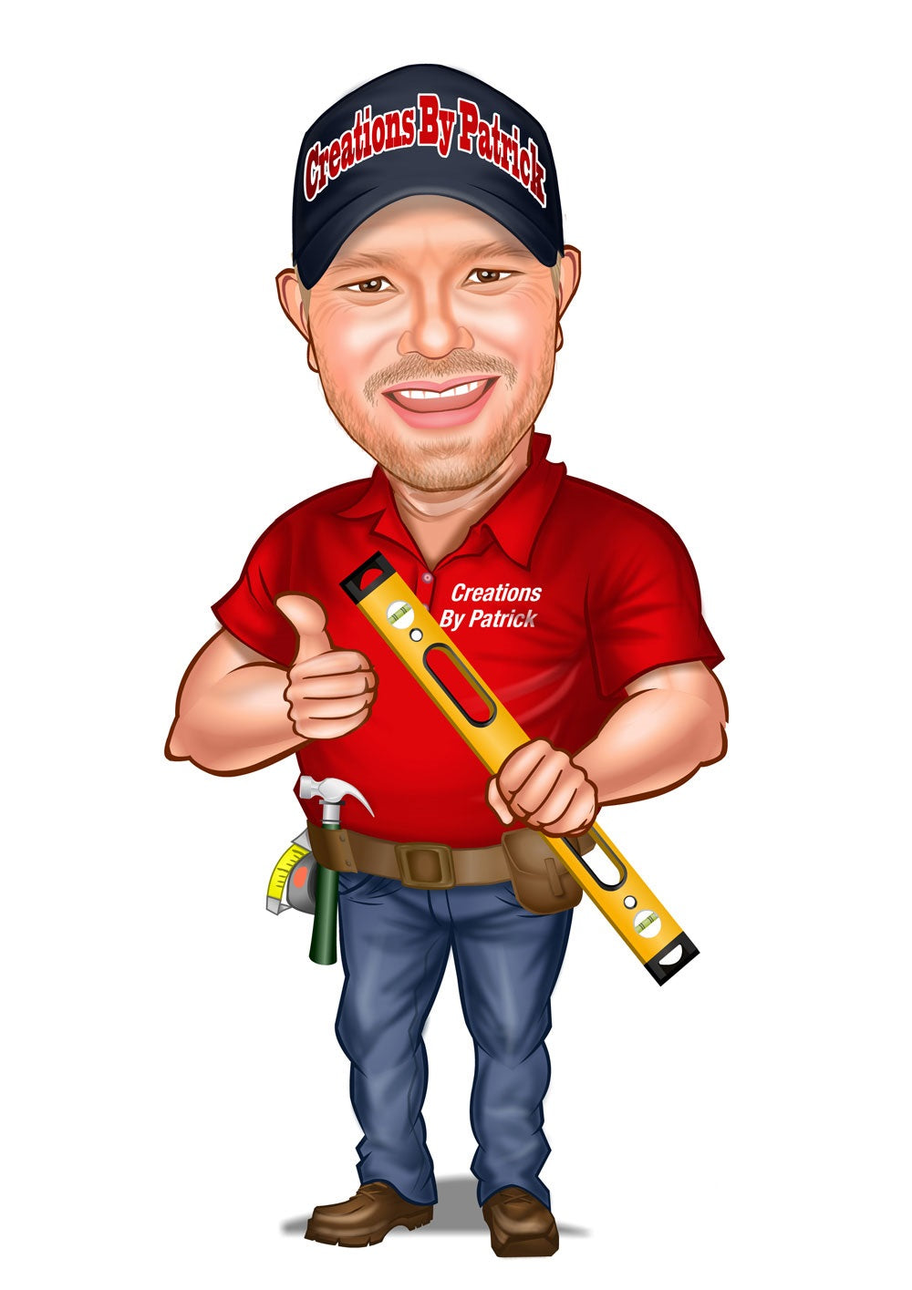 Håndværker tema13 (1 person) - karikaturtegning efter dine fotos - Just Karikatur