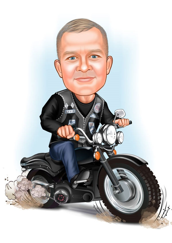 Til ham tema26 (1 person) - karikaturtegning efter dine fotos - Just Karikatur