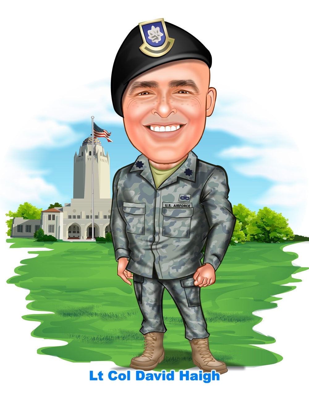 Politi & Militær tema29 (1 person) - karikaturtegning efter dine fotos - Just Karikatur