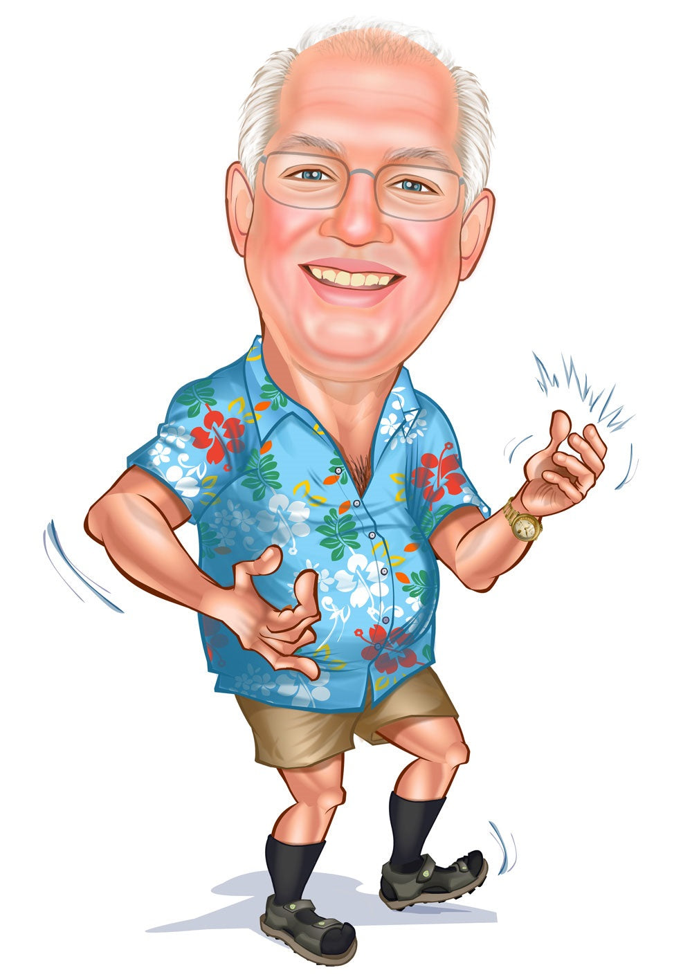 Til ham tema24 (1 person) - karikaturtegning efter dine fotos - Just Karikatur