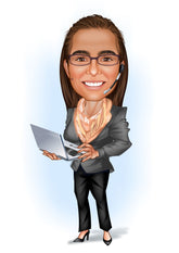 Virksomhed tema26 (1 person) - karikaturtegning efter dine fotos - Just Karikatur