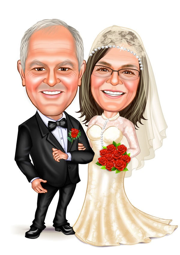 Par tema14 (2 personer) - karikaturtegning efter dine fotos - Just Karikatur