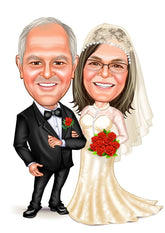 Par tema14 (2 personer) - karikaturtegning efter dine fotos - Just Karikatur