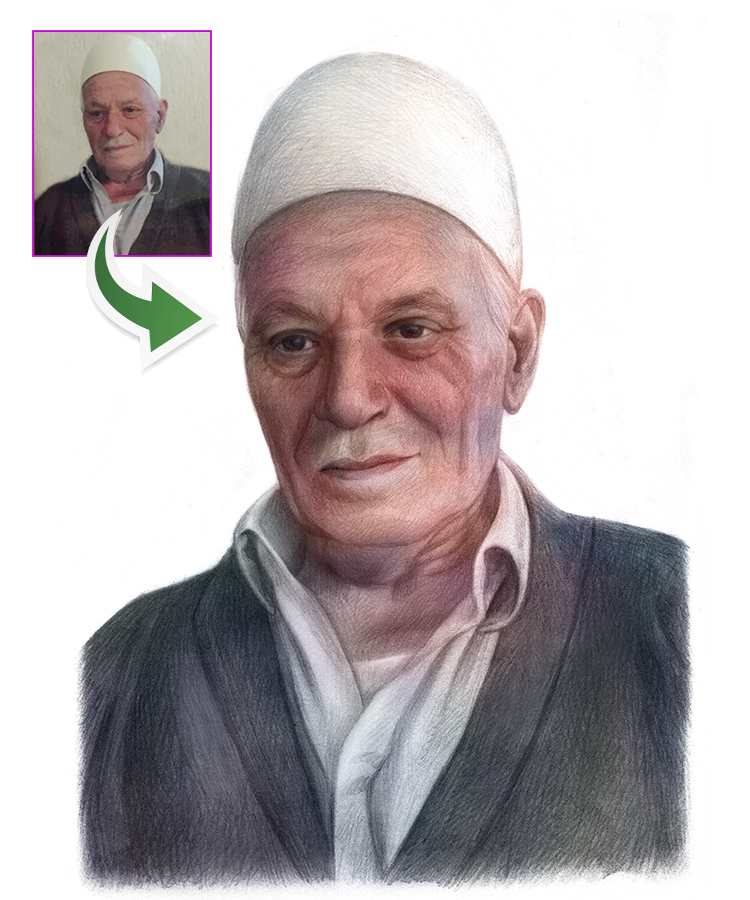 Gave til bedsteforældre - Portrættegning efter dine fotos - Just Karikatur