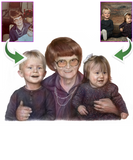 Gave til bedsteforældre - Portrættegning efter dine fotos - Just Karikatur