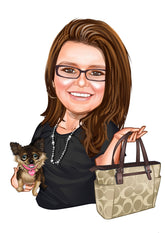 Til hende tema18 (1 person) - karikaturtegning efter dine fotos - Just Karikatur