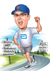 Jubilæum & Afsked tema39 (1 person) - karikaturtegning efter dine fotos - Just Karikatur