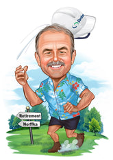 Håndværker tema12 (1 person) - karikaturtegning efter dine fotos - Just Karikatur