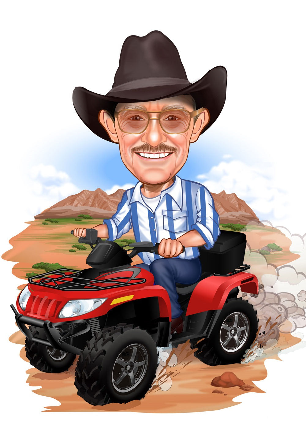 Til ham tema23 (1 person) - karikaturtegning efter dine fotos - Just Karikatur