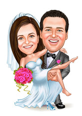 Par tema9 (2 personer) - karikaturtegning efter dine fotos - Just Karikatur