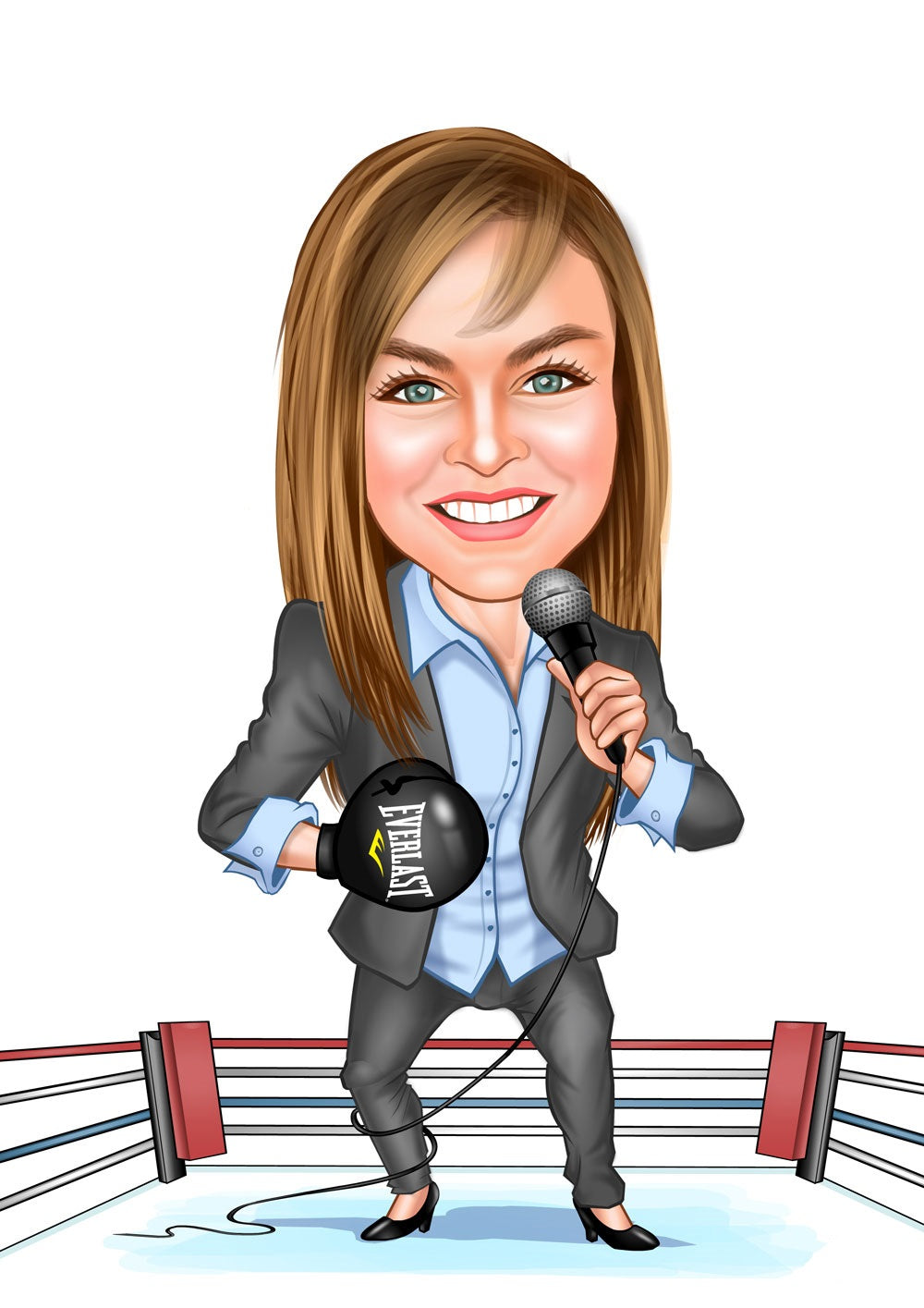 Virksomhed tema95 (1 person) - karikaturtegning efter dine fotos - Just Karikatur