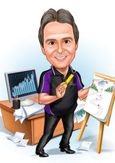 Virksomhed tema92 (1 person) - karikaturtegning efter dine fotos - Just Karikatur