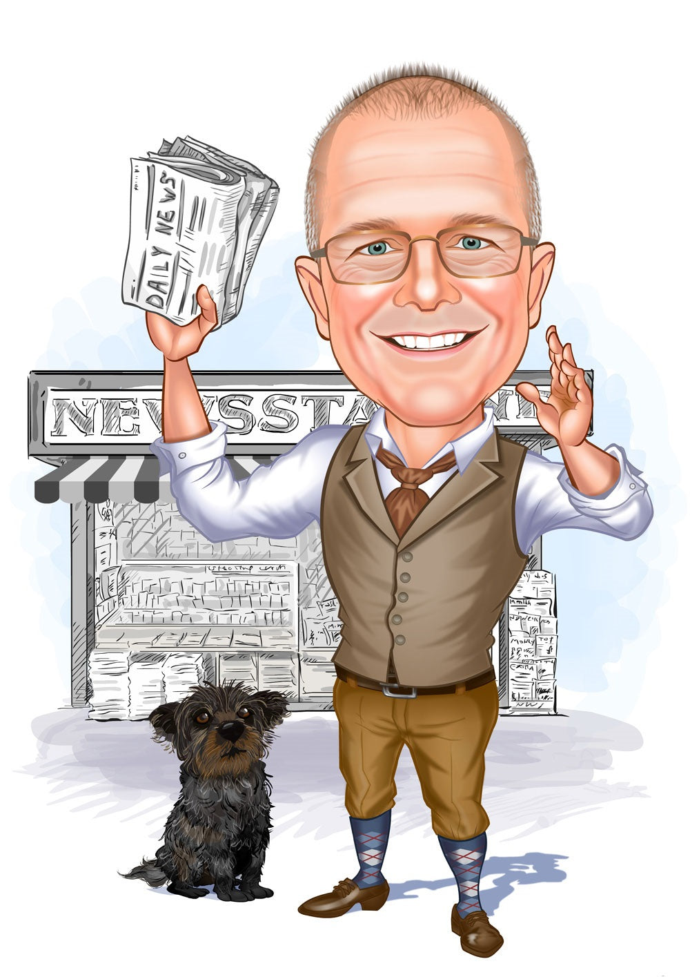 Arbejde & Erhverv tema57 (1 person) - karikaturtegning efter dine fotos - Just Karikatur