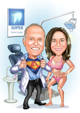 Par tema130 (2 personer) - karikaturtegning efter dine fotos - Just Karikatur