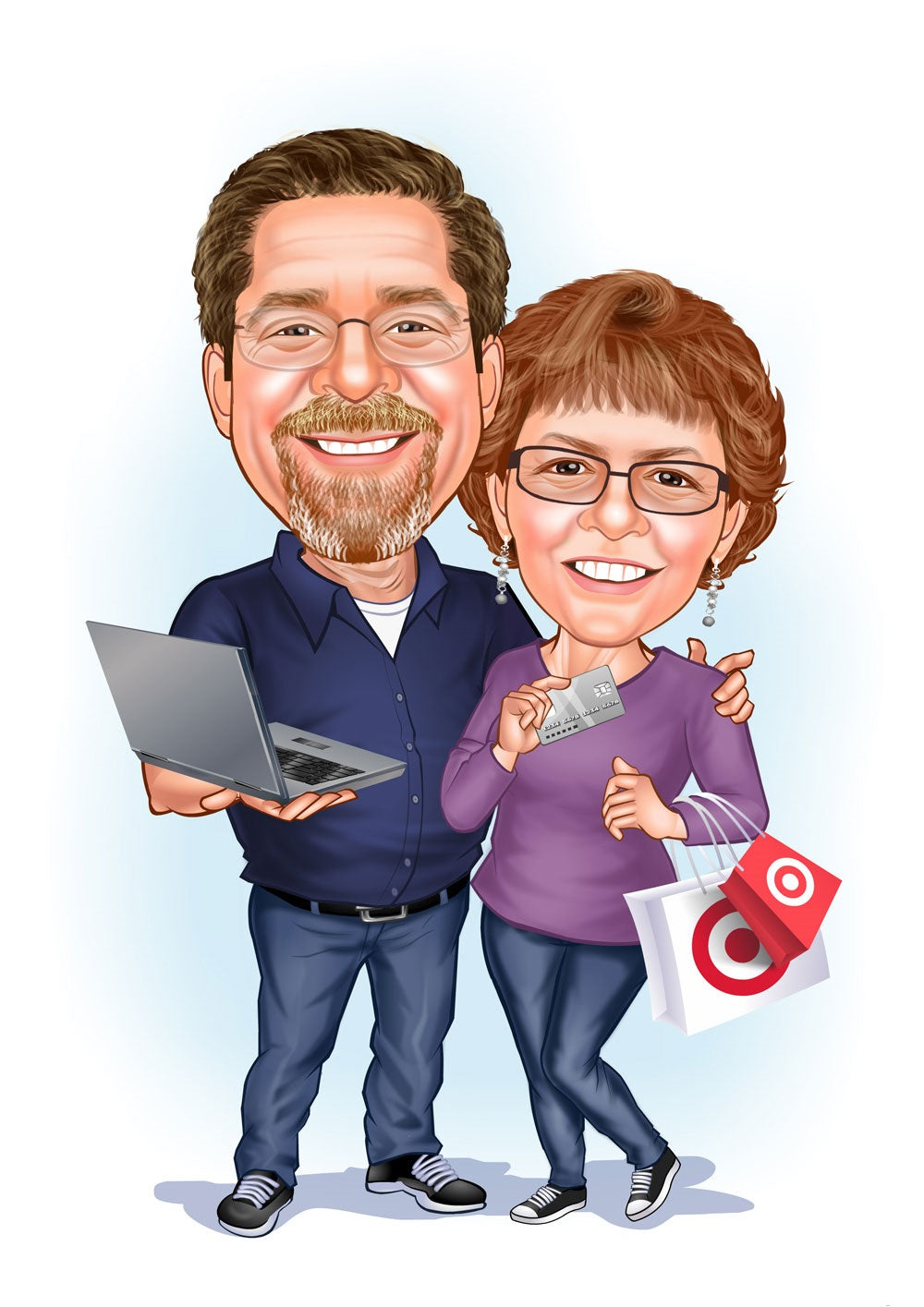 Par tema129 (2 personer) - karikaturtegning efter dine fotos - Just Karikatur