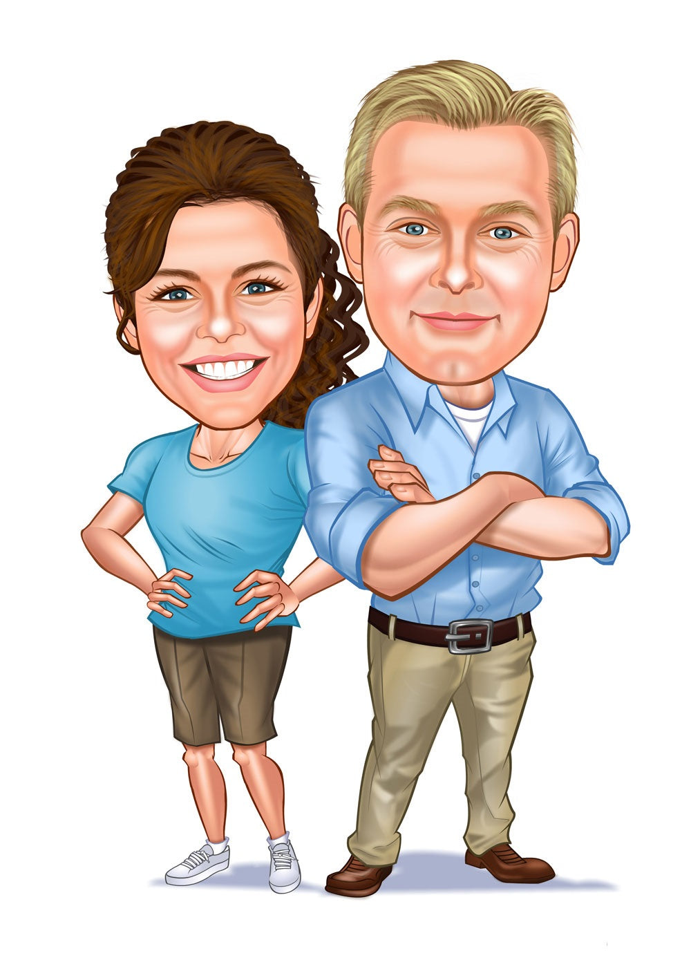 Par tema120 (2 personer) - karikaturtegning efter dine fotos - Just Karikatur