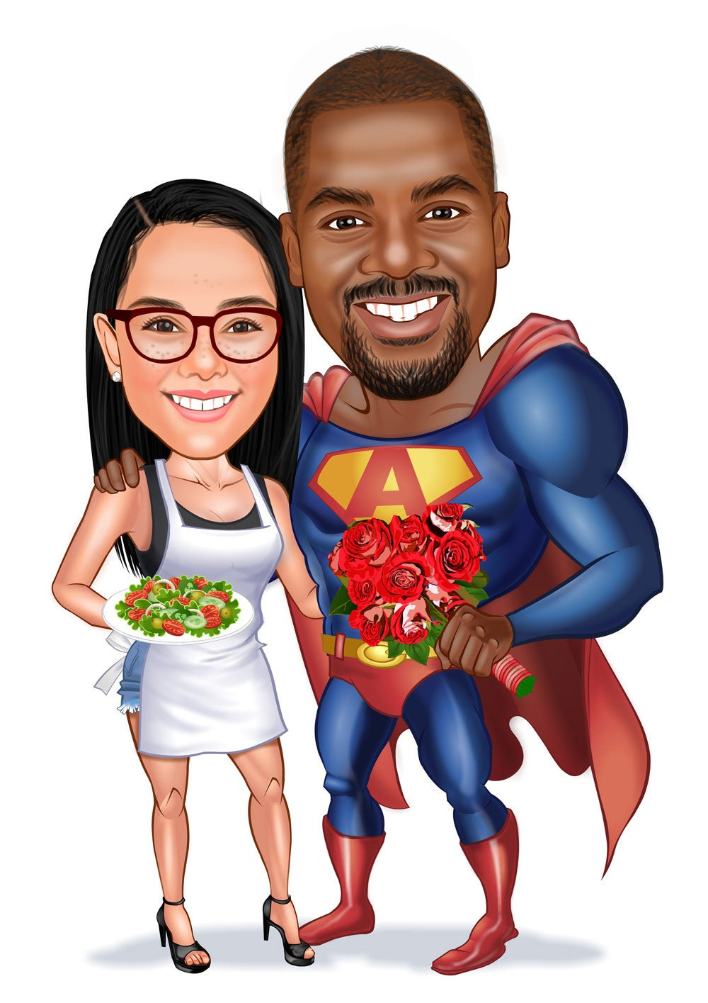 Par tema117 (2 personer) - karikaturtegning efter dine fotos - Just Karikatur