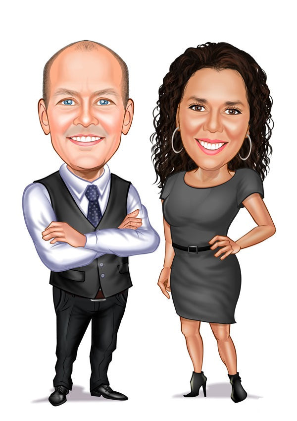 Par tema113 (2 personer) - karikaturtegning efter dine fotos - Just Karikatur