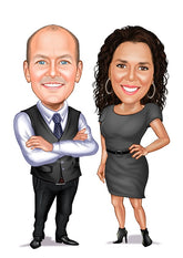 Par tema113 (2 personer) - karikaturtegning efter dine fotos - Just Karikatur