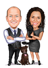 Par tema112 (2 personer) - karikaturtegning efter dine fotos - Just Karikatur