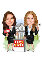 Par tema159 (2 personer) - karikaturtegning efter dine fotos - Just Karikatur