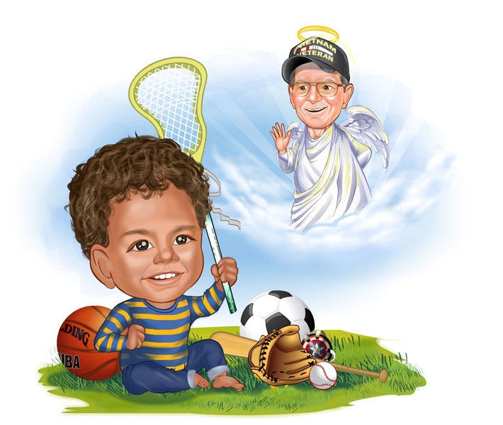 Par tema241 (2 personer) - karikaturtegning efter dine fotos - Just Karikatur