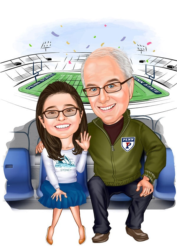 Par tema111 (2 personer) - karikaturtegning efter dine fotos - Just Karikatur