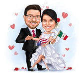 Par tema232 (2 personer) - karikaturtegning efter dine fotos - Just Karikatur