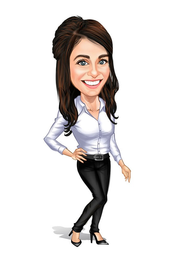 Virksomhed tema40 (1 person) - karikaturtegning efter dine fotos - Just Karikatur