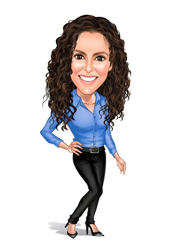 Virksomhed tema37 (1 person) - karikaturtegning efter dine fotos - Just Karikatur