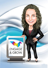 Virksomhed tema35 (1 person) - karikaturtegning efter dine fotos - Just Karikatur