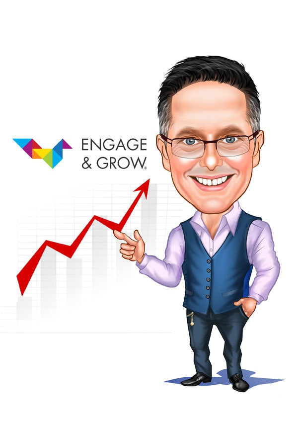 Virksomhed tema32 (1 person) - karikaturtegning efter dine fotos - Just Karikatur