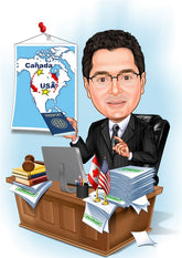 Virksomhed tema30 (1 person) - karikaturtegning efter dine fotos - Just Karikatur