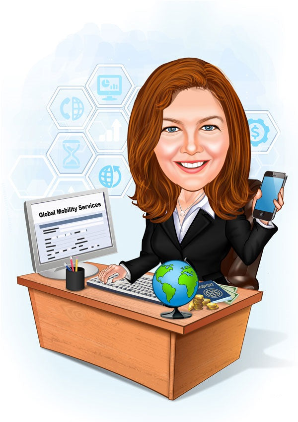 Virksomhed tema29 (1 person) - karikaturtegning efter dine fotos - Just Karikatur