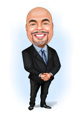 Virksomhed tema73 (1 person) - karikaturtegning efter dine fotos - Just Karikatur