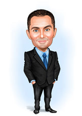 Virksomhed tema25 (1 person) - karikaturtegning efter dine fotos - Just Karikatur