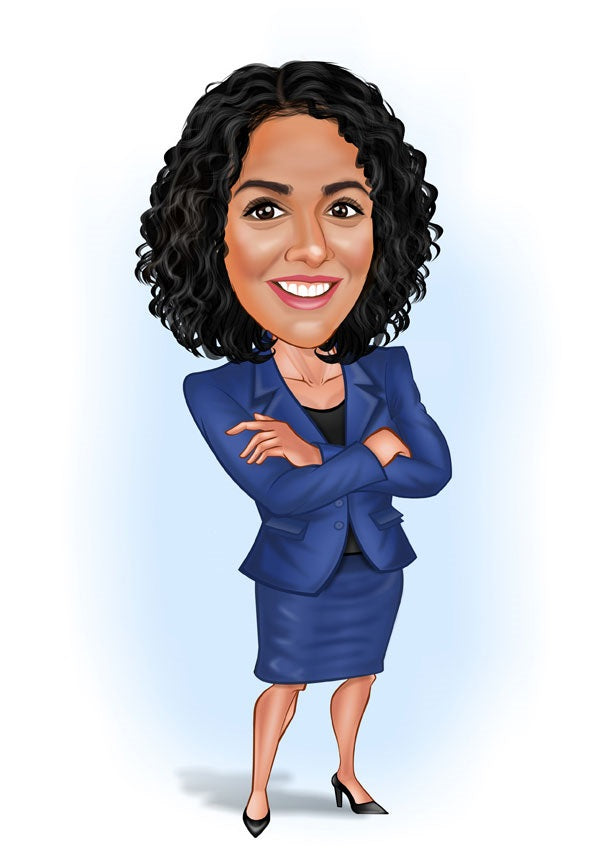 Virksomhed tema23 (1 person) - karikaturtegning efter dine fotos - Just Karikatur