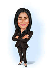 Virksomhed tema21 (1 person) - karikaturtegning efter dine fotos - Just Karikatur