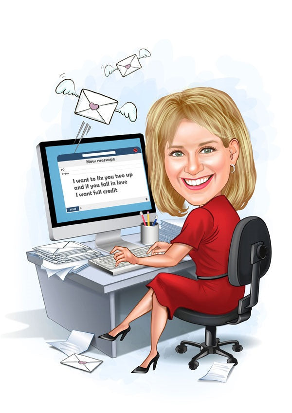 Virksomhed tema4 (1 person) - karikaturtegning efter dine fotos - Just Karikatur