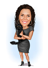 Til hende tema17 (1 person) - karikaturtegning efter dine fotos - Just Karikatur